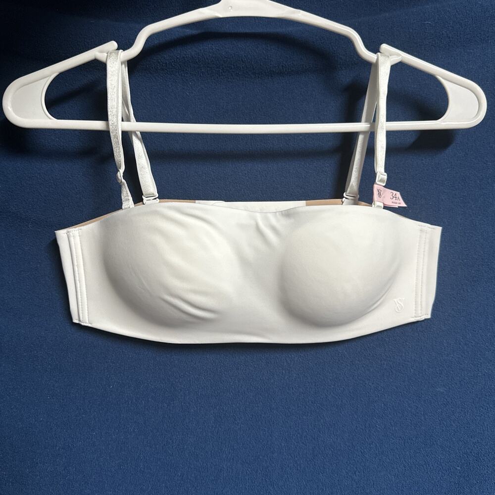 Victoria’s Secret Lightly Lined/Strapless Push Up Bra White 34A